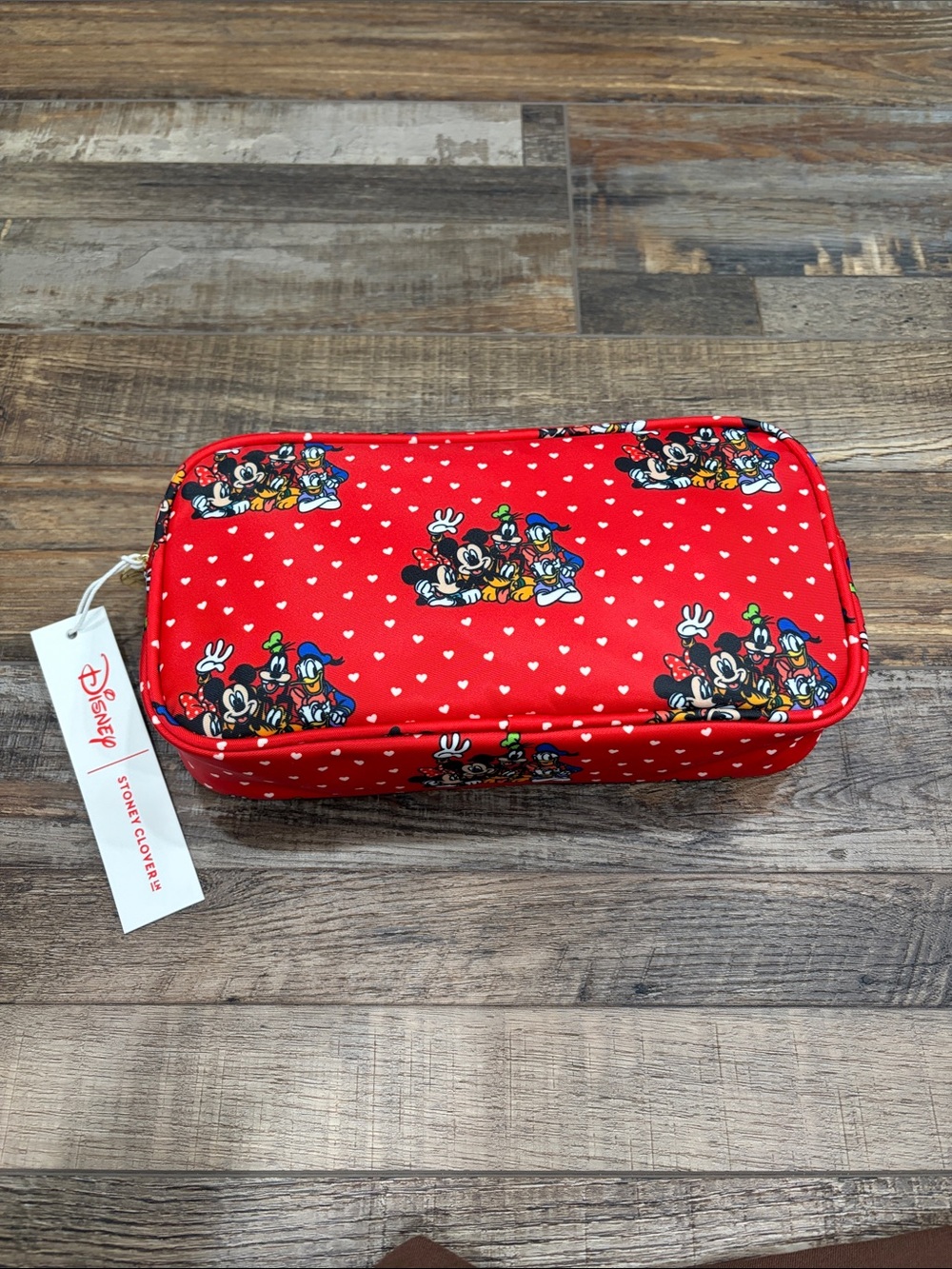 Stoney Clover Lane Red Disney Character Heart Print Pencil Pouch